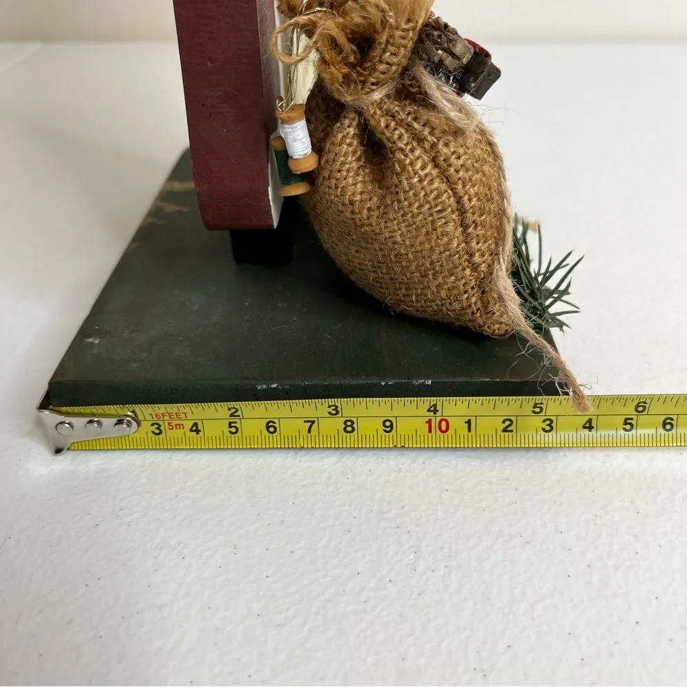 Handmade Hand Painted Wood Carved Christmas Santa Presents Sack Toys Folk Art